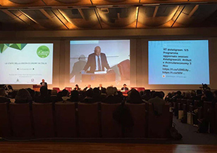 Annual High-level Forum of Italy Green Economy in 2015 is held in Rimini today